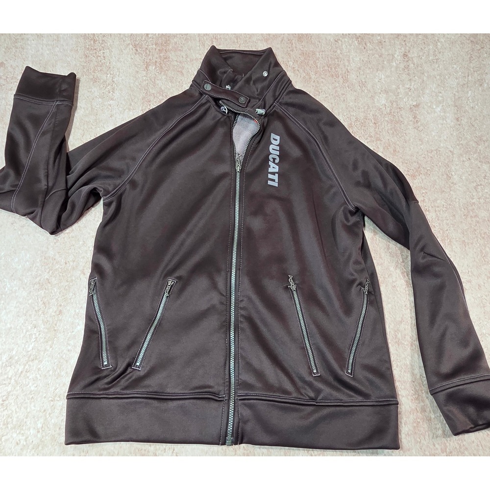 Puma Ducati Mens Track Jacket Brown Full Zip Moto Style Large